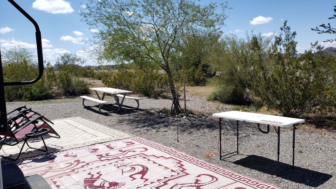 Our campsite at Bouse Community Park, Arizona