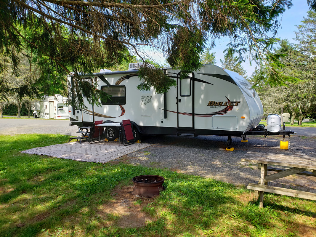 Our campsite at Raccoon Holler Campground in West Jefferson NC