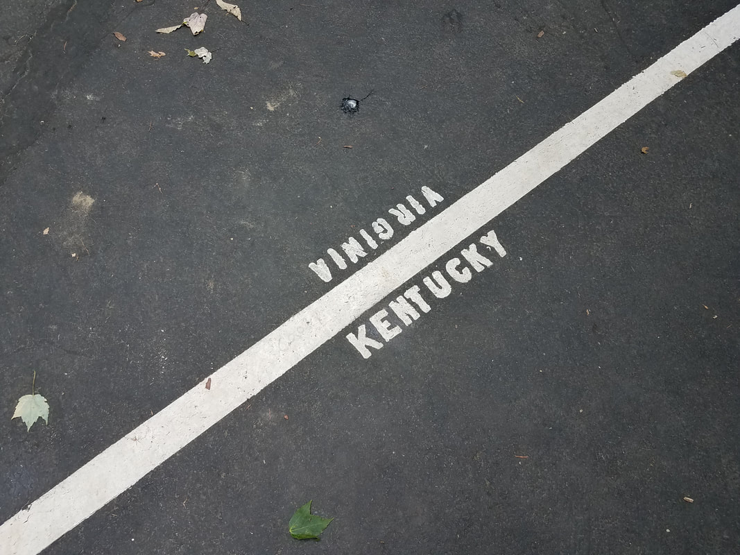 The Virginia/Kentucky state line at Pinnacle Overlook, near Cumberland Gap, Tennessee