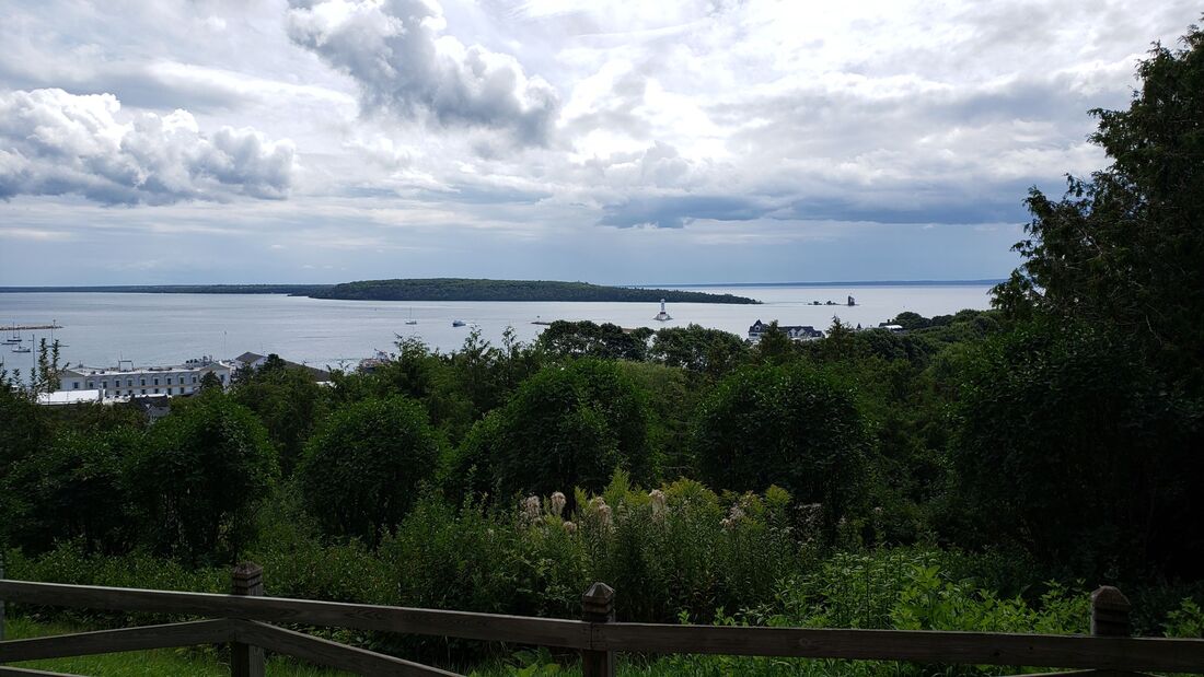 View from the bluffs on Mackinac Island, Michigan