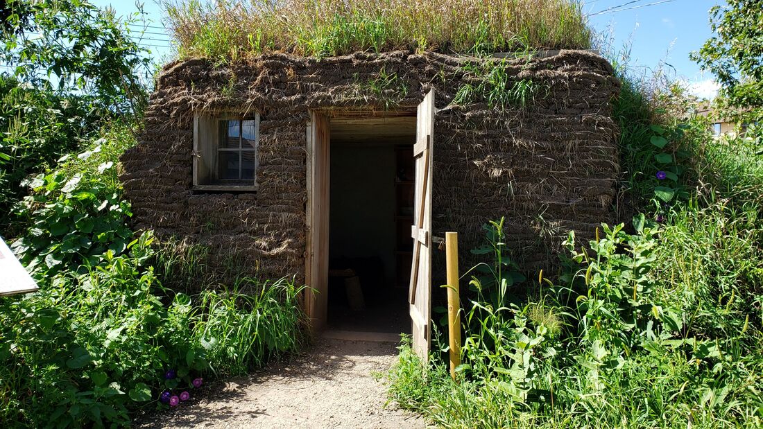 Reproduction Sod House at the Laura Ingalls Wilder Museum in Walnut Grove, Minnesota