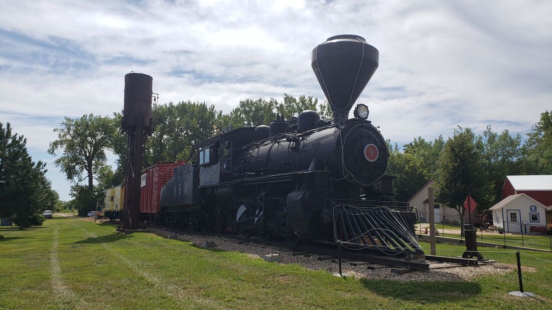 Old Train at the Wheels Across the Prairie Museum in Tracy, Minnesota