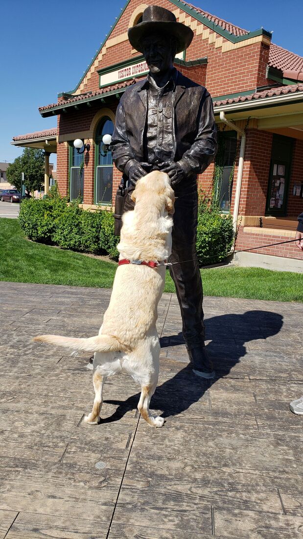 James Arness statue at Visitor Center in Dodge City, Kansas