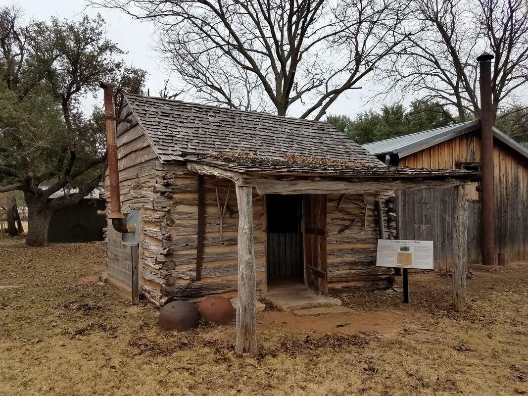 1875 early settlers cabin at Buffalo Gap Historic Village in Buffalo Gap, Texas