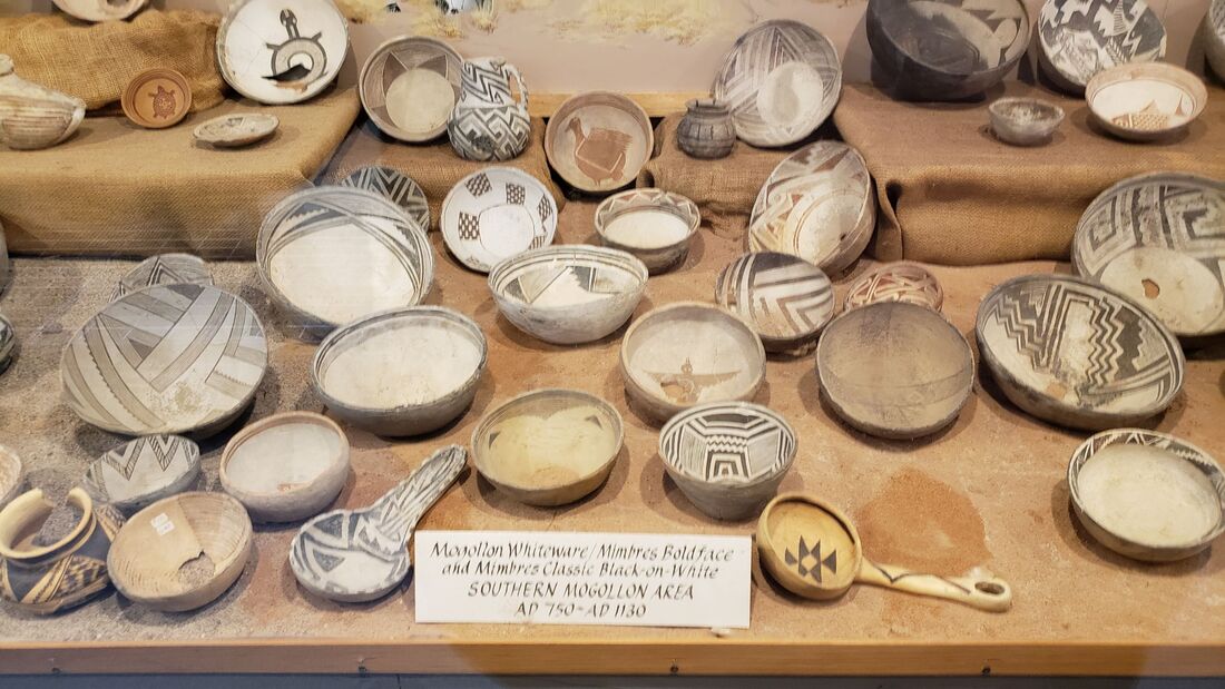 Amazing bowl collection from 750-1500AD at Geronimo Springs Museum in Truth or Consequences, New Mexico