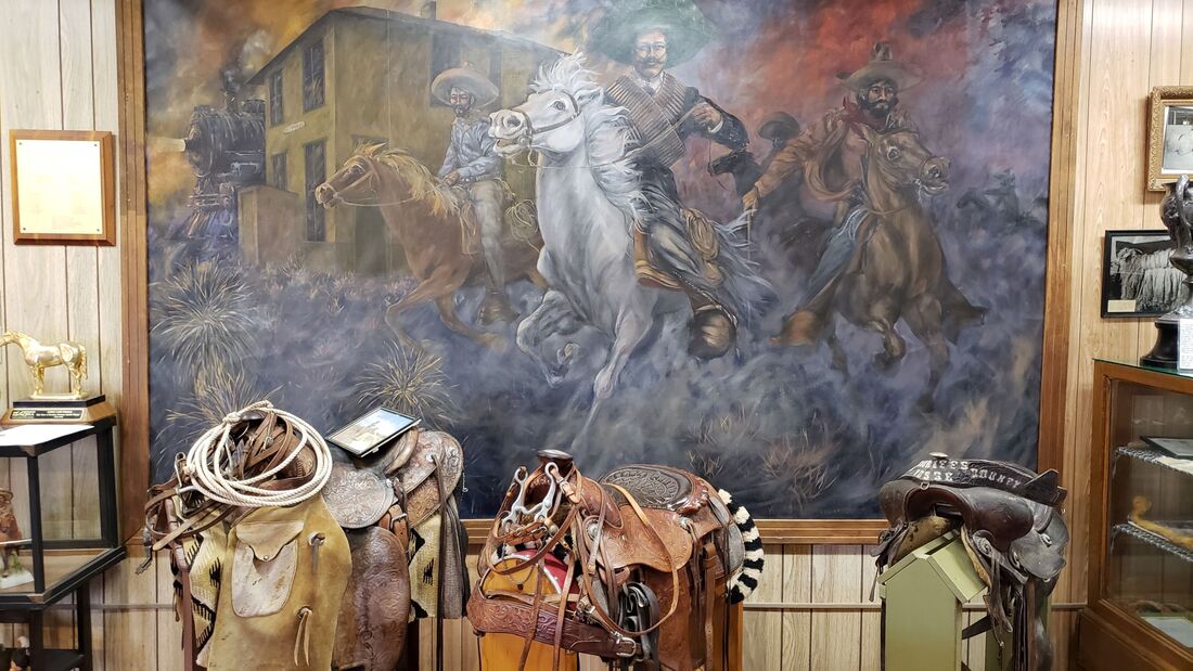 Western artwork at Geronimo Springs Museum in Truth or Consequences, New Mexico