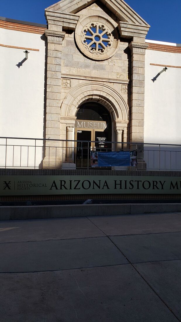 Historical front entrance of the Arizona History Museum in Tucson