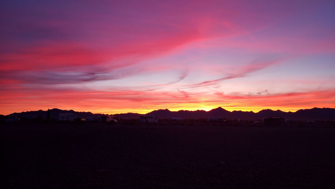 Beautiful sunset in Quartzsite, Arizona