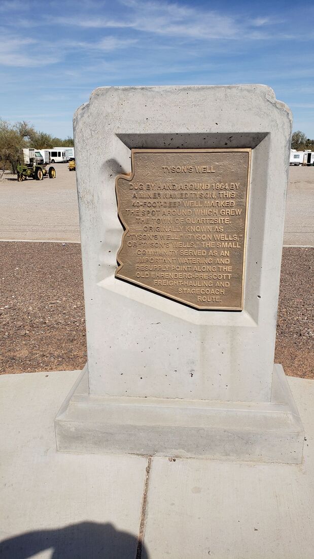 Tyson's Well monument on Main Street in Quartzsite, Arizona