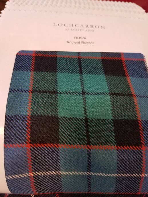 Russell family Scottish Tartan from the Scottish Tartans Museum in Franklin NC