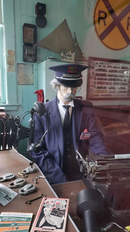 Display inside the depot museum in Pepin, Wisconsin