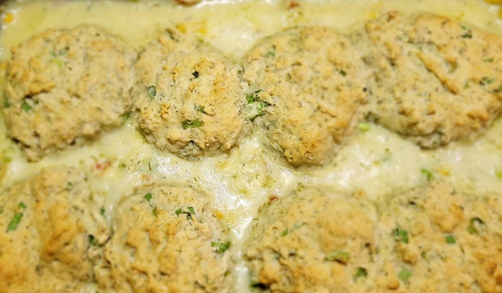 Shrimp Chowder with Herb Drop Biscuits